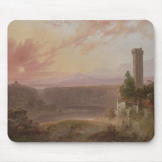View of Lake Nemi at Sunset Mouse Pad (Front)