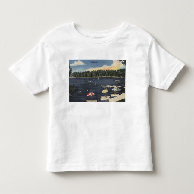 View of Lake, Tree-Lined Shore Toddler T-Shirt (Front)