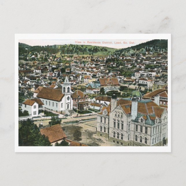 View of Lead, SD 1915 Vintage Postcard (Front)