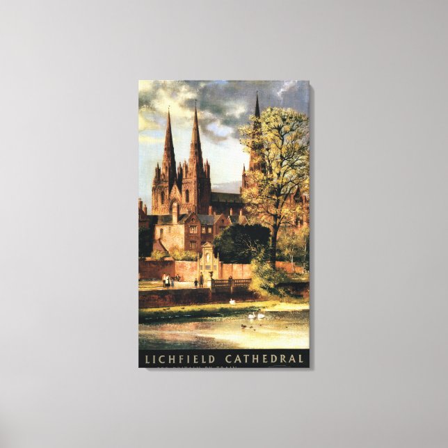 View of Lichfield Cathedral Canvas Print (Front)