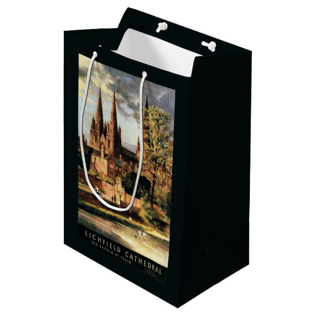 View of Lichfield Cathedral Medium Gift Bag (Front Angled)