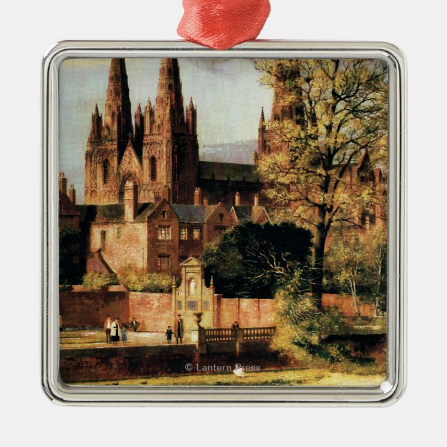 View of Lichfield Cathedral Metal Tree Decoration (Front)