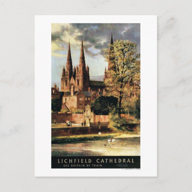 View of Lichfield Cathedral Postcard (Front)