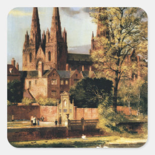 View of Lichfield Cathedral Square Sticker