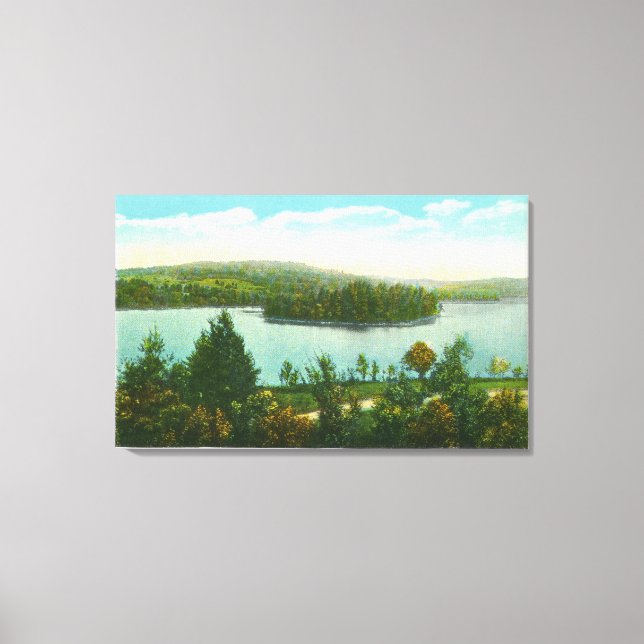 View of Loon Lake and Blythewood Island Canvas Print (Front)