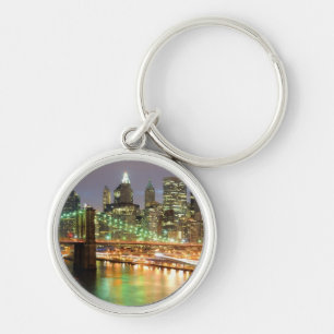 View of Lower Manhattan and the Brooklyn Bridge Key Ring