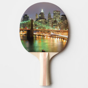 View of Lower Manhattan and the Brooklyn Bridge Ping Pong Paddle