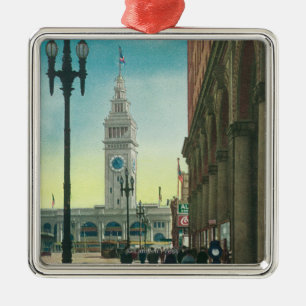 View of Lower Market St showing Ferry Tower Metal Tree Decoration