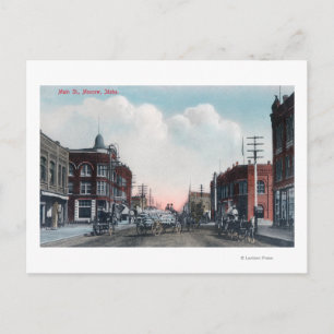 View of Main Street and Horse Carriages Postcard