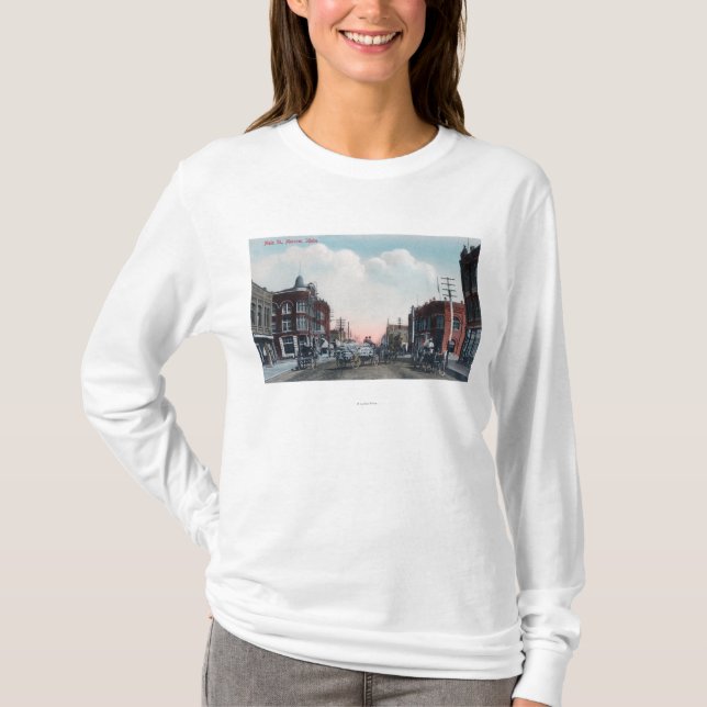 View of Main Street and Horse Carriages T-Shirt (Front)