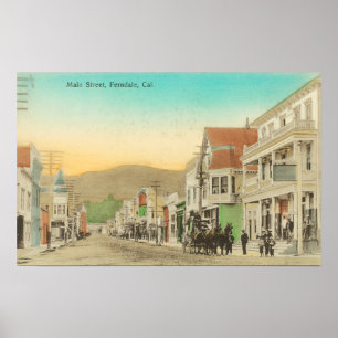 View of Main Street, Horse Carriage Poster