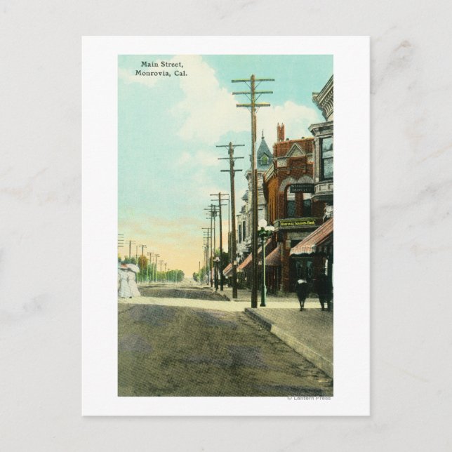 View of Main StreetMonrovia, CA Postcard (Front)