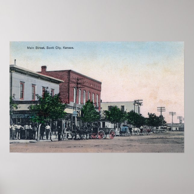 View of Main StreetScott City, KS Poster (Front)