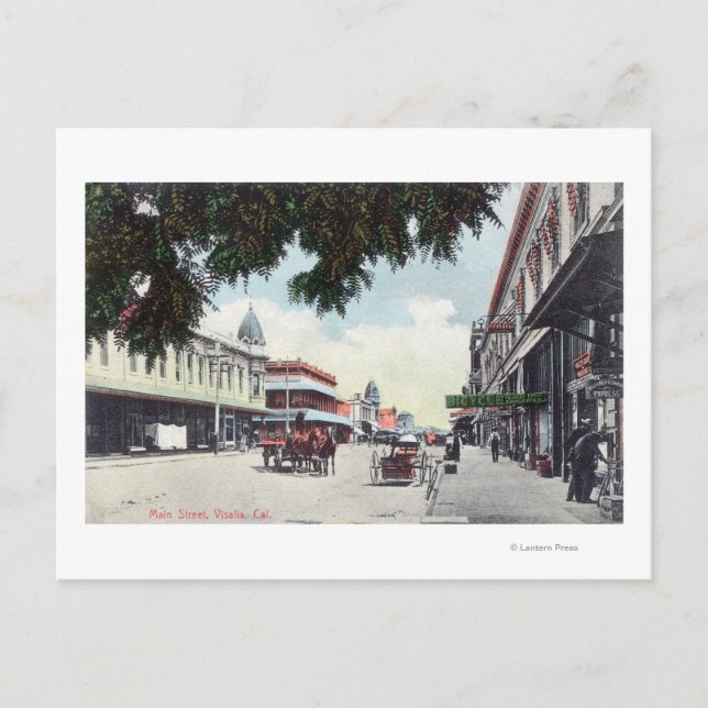 View of Main StreetVisalia, CA Postcard (Front)