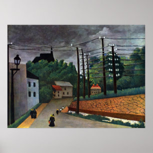 View of Malakoff by Henri Rousseau, Vintage Art Poster