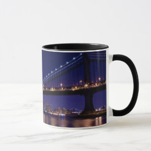 View of Manhattan bridge at night Mug