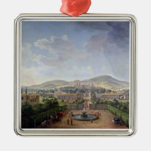 View of Marino, 1719 (oil on canvas) Metal Tree Decoration