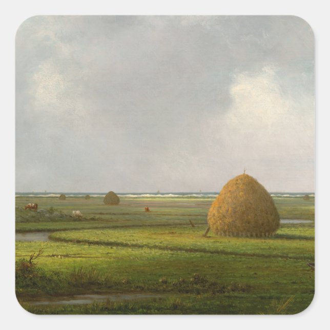 View of Marshfield, 1876 by Martin Johnson Heade Square Sticker (Front)
