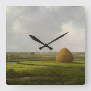 View of Marshfield, 1876 by Martin Johnson Heade Square Wall Clock