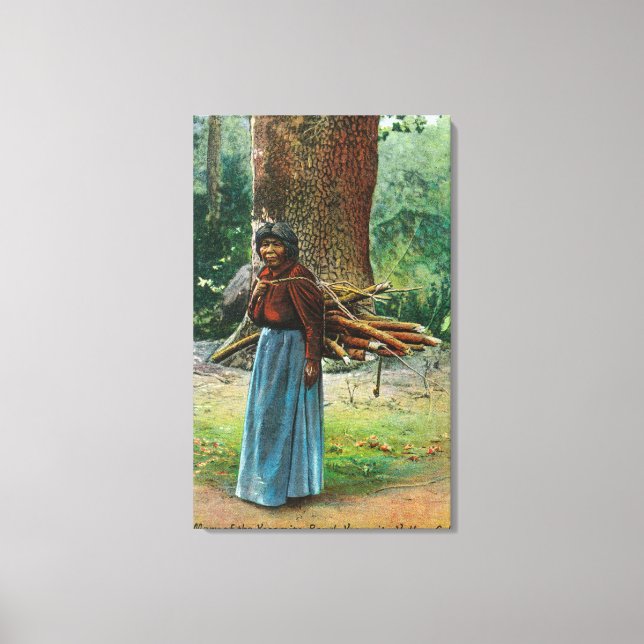 View of Mary of the Yosemite Natives Carrying Canvas Print (Front)