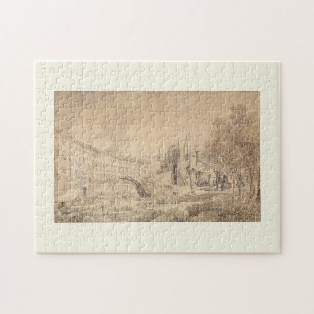 View of Messina Harbour - Louis Francois Cassas Ar Jigsaw Puzzle (Horizontal)