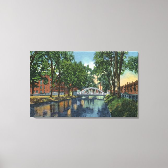 View of Mills Along the Canal Canvas Print (Front)