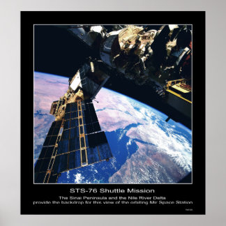 View of Mir Space Station over Sinai Peninsula Poster