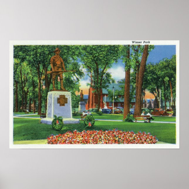 View of Monument at Wisner Park Poster (Front)