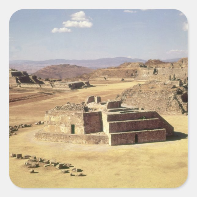 View of Mound J, built c.200 BC Square Sticker (Front)