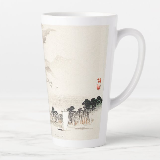 View of Mount Fuji by Kōno Bairei Latte Mug (Right)
