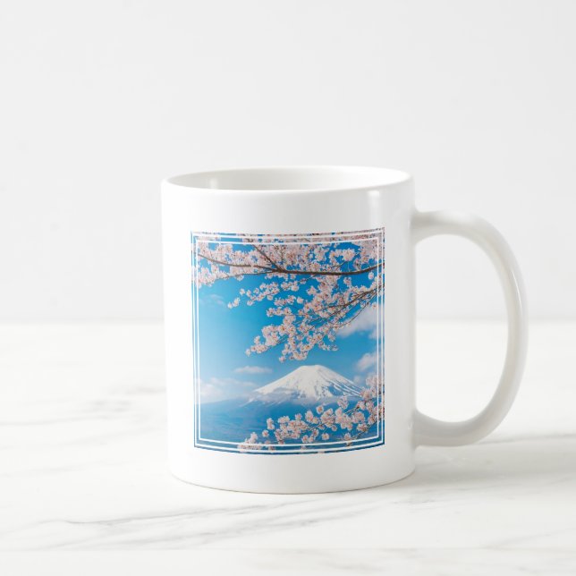 View of Mount Fuji with Cherry Blossoms Coffee Mug (Right)