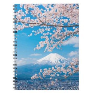 View of Mount Fuji with Cherry Blossoms Notebook