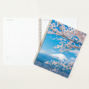 View of Mount Fuji with Cherry Blossoms Planner