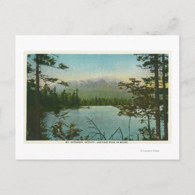 View of Mount Katahdin, Loftiest Peak in Maine Postcard (Front)
