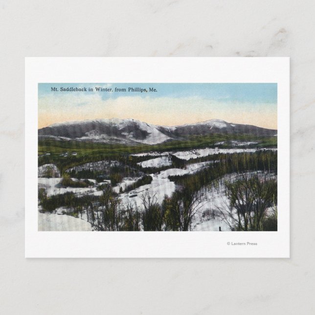 View of Mount Saddleback in the Winter Postcard (Front)