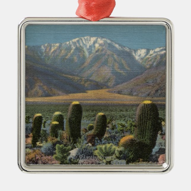 View of Mt. San Jacinto Near Palm Springs Metal Tree Decoration (Front)