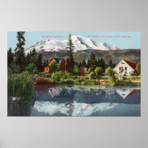 View of Mt. Shasta from the Sisson Fish Hatchery Poster