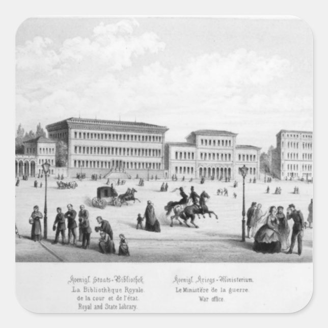 View of Munich, 1869 Square Sticker (Front)