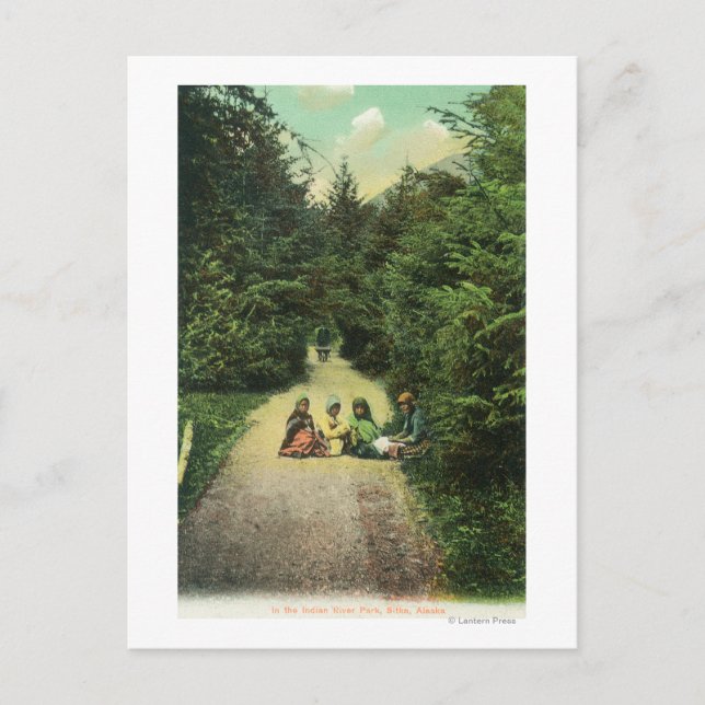 View of Natives in the Indian River Park Postcard (Front)