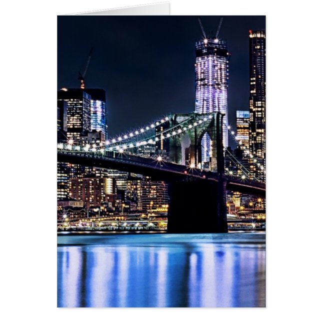 View of New York's Brooklyn bridge reflection (Front)