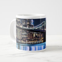 View of New York's Brooklyn bridge reflection