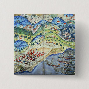 View of Nice, from the 'Suleymanname' 15 Cm Square Badge