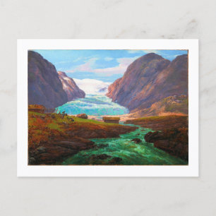 View of Nigardsbreen in Jostedalen 1847 JCC Dahl  Postcard