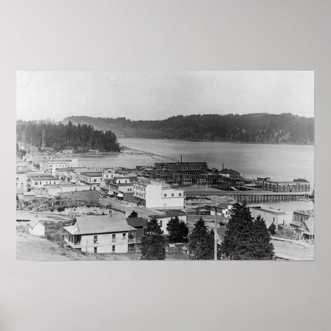 View of North Bend, Oregon Photograph Poster (Front)
