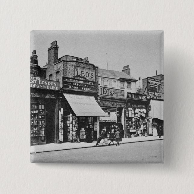 View of Notting Hill Gate, c.1913 15 Cm Square Badge (Front)