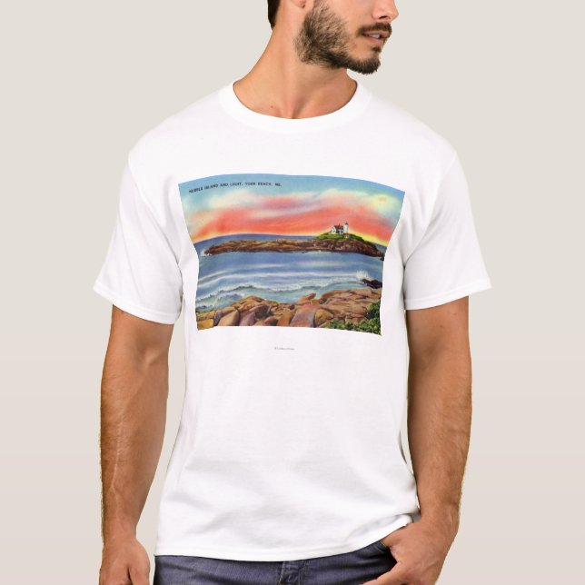 View of Nubble Island and the Lighthouse T-Shirt (Front)