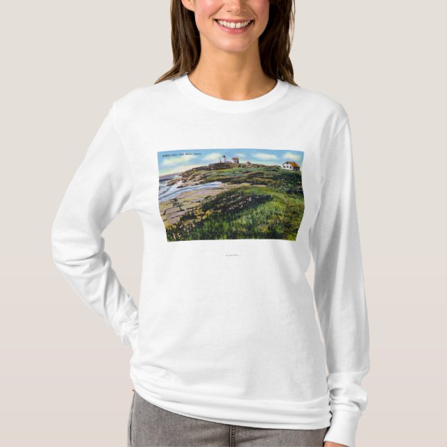 View of Nubble Lighthouse from York Beach T-Shirt (Front)