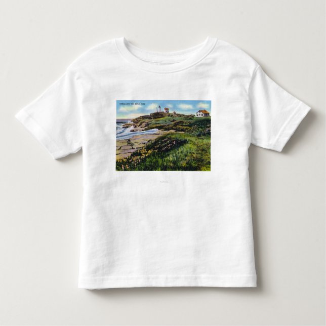 View of Nubble Lighthouse from York Beach Toddler T-Shirt (Front)