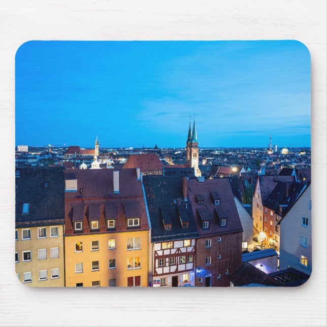 View of Nuremberg old town at night Mouse Pad (Front)