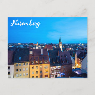 View of Nuremberg old town at night Postcard